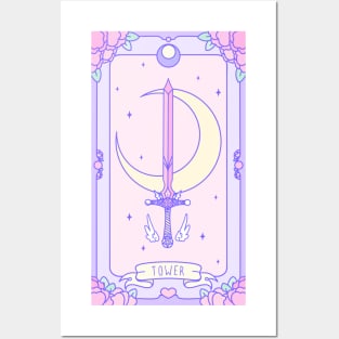 Tower - Pastel Tarot Posters and Art